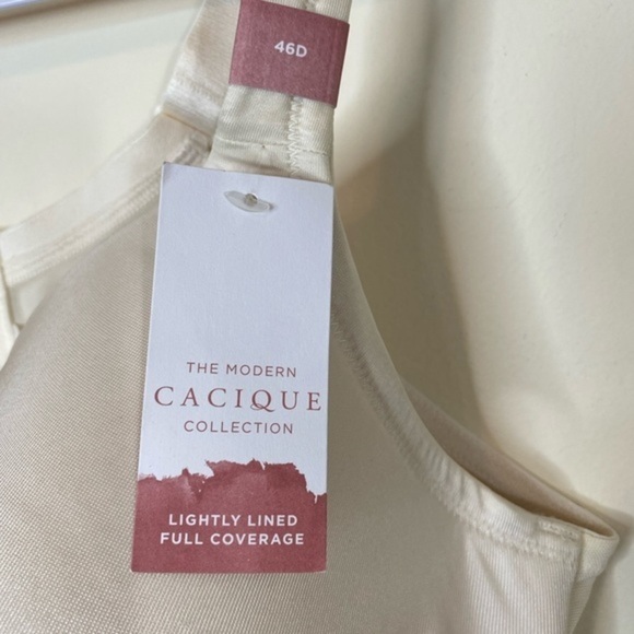 Cacique Lane Bryant Totally Smooth Lightly Lined Full Coverage Bra Beige 46D - Picture 3 of 7